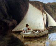 Emile Friant La petite barque painting